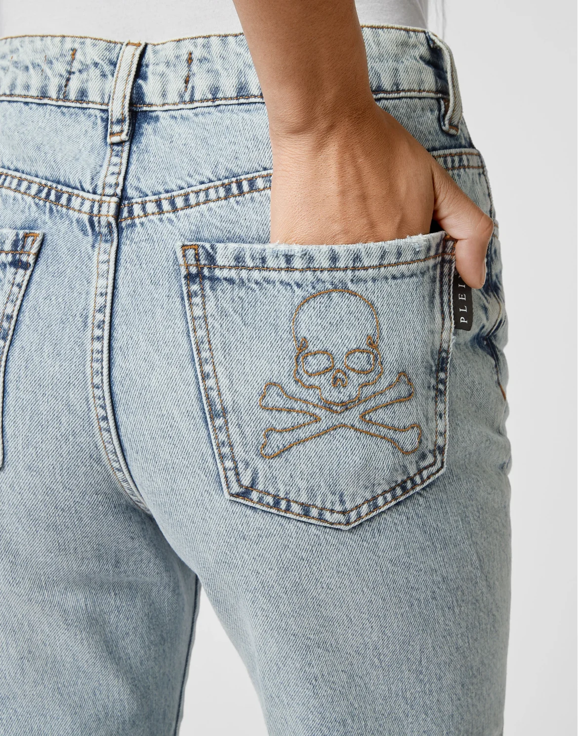 Denim High wasted flare Skull, цвет: Синий