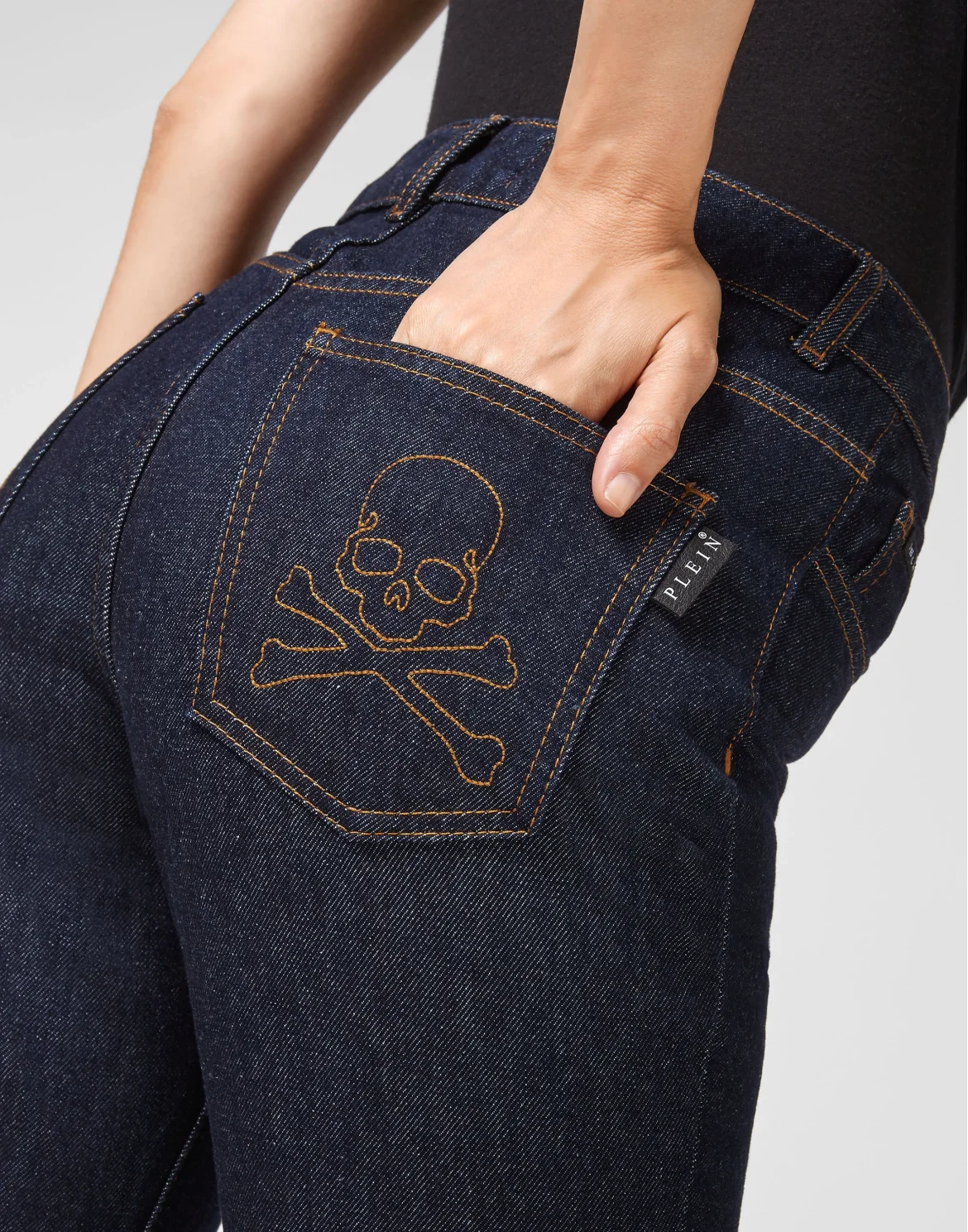 Denim High wasted flare Skull, цвет: Синий