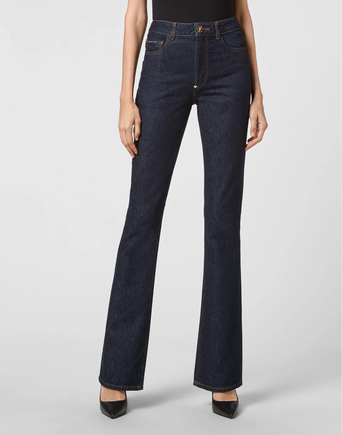 Denim High wasted flare Skull, цвет: Синий