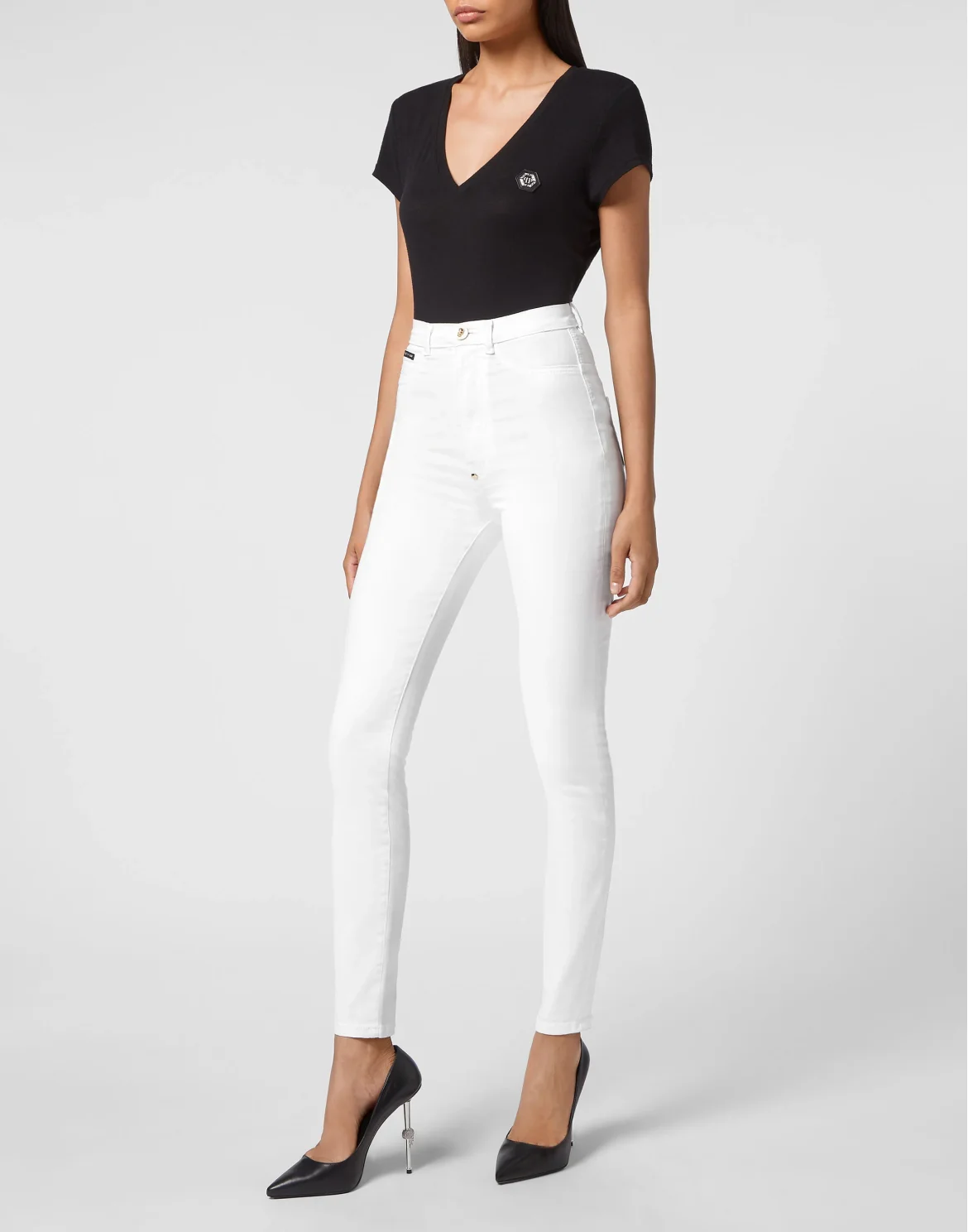 Denim Super High Waist Jegging, цвет: Белый
