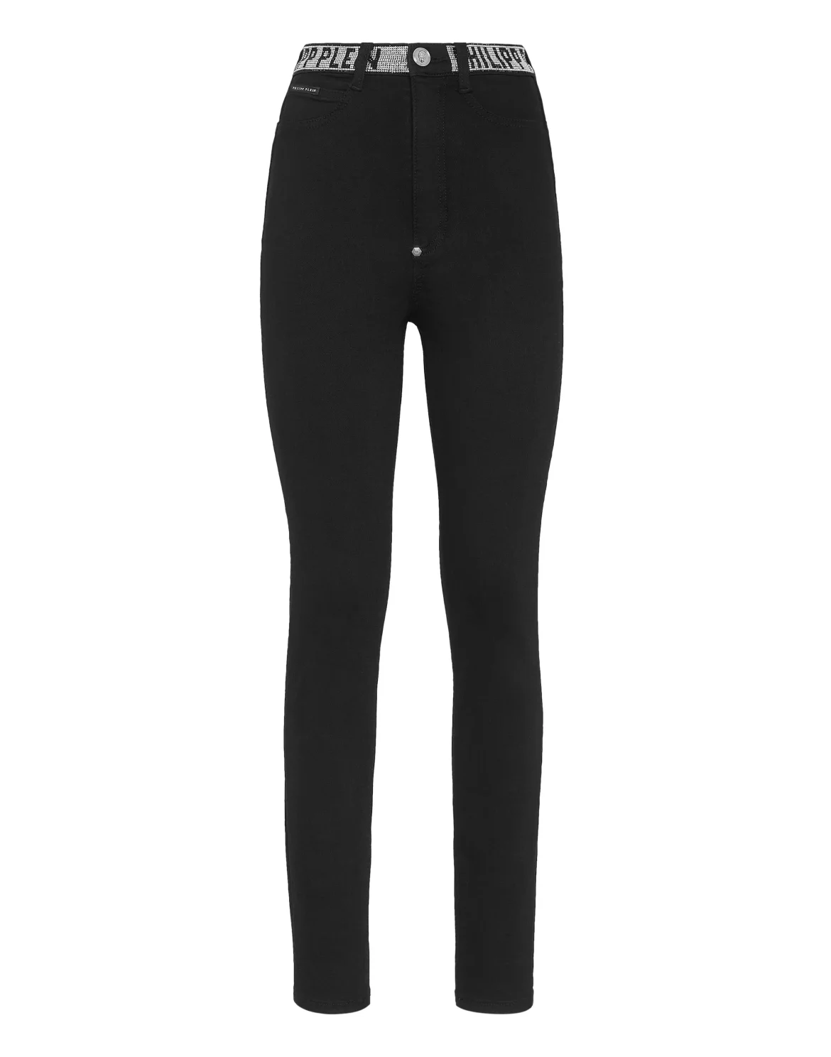 Super High Waist Jegging Stones  Philipp Plein TM with Crystals, цвет: Черный