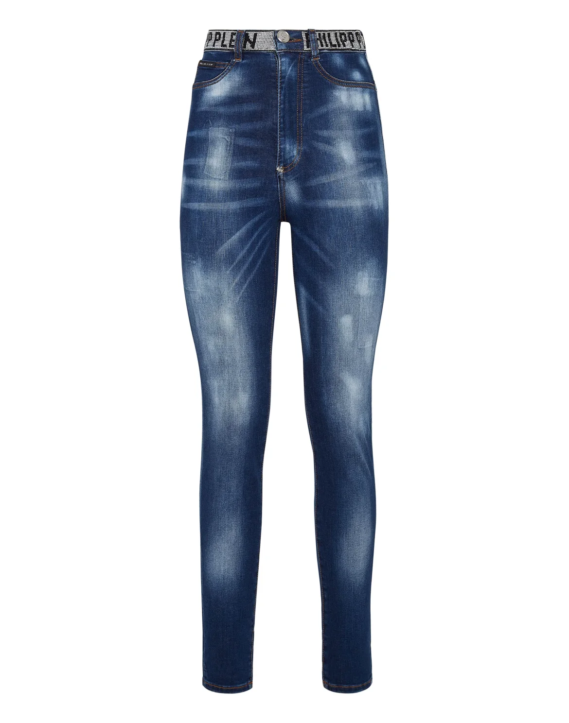 Super High Waist Jegging Stones  Philipp Plein TM with Crystals, цвет: Синий