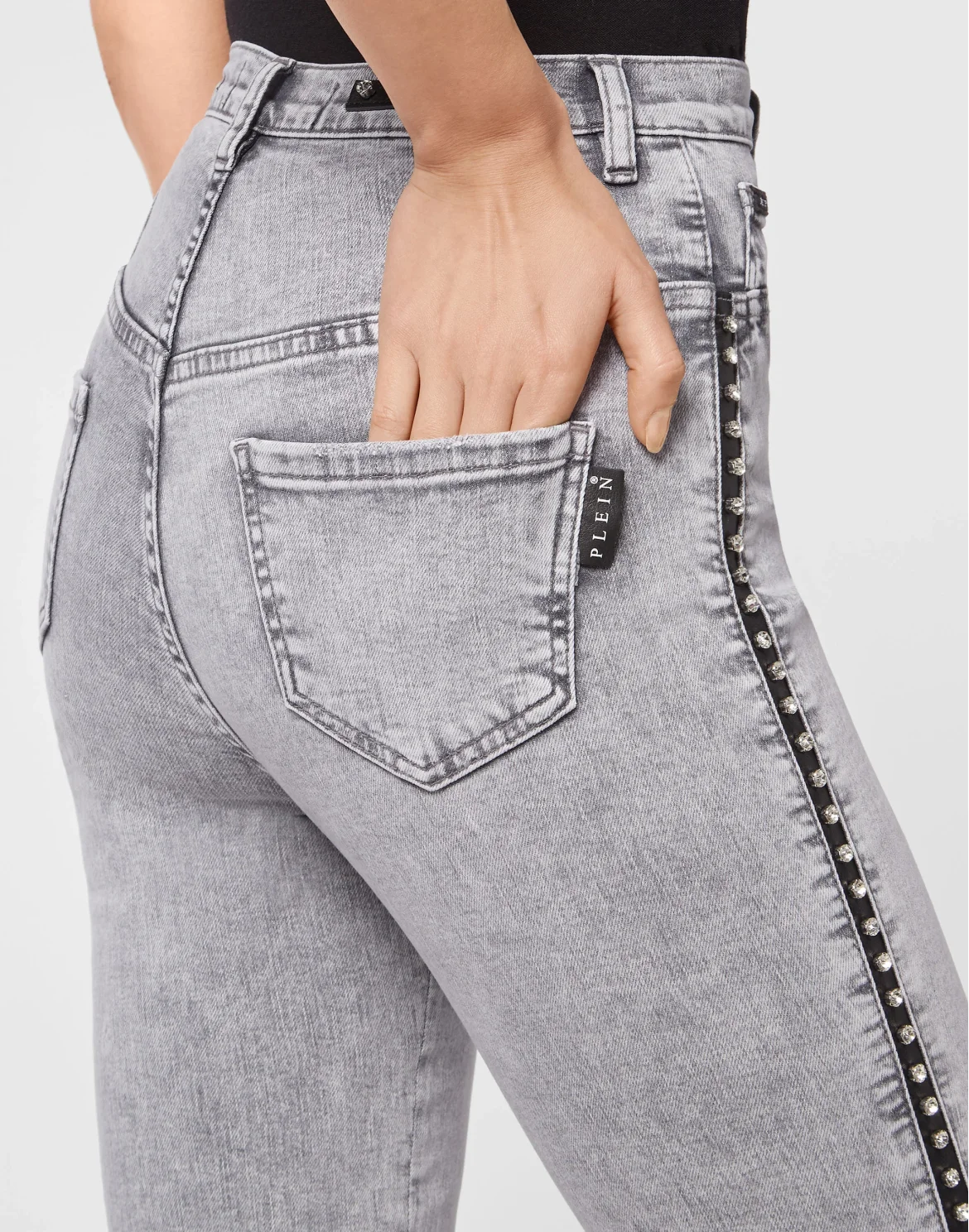 Denim Super High Waist Jegging Stones, цвет: Серый