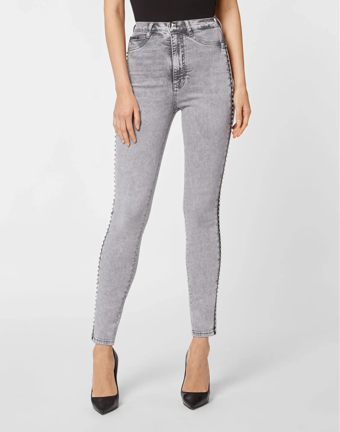 Denim Super High Waist Jegging Stones, цвет: Серый