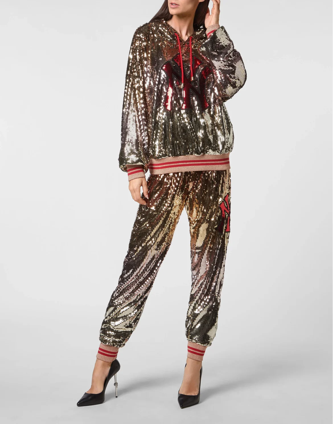 Tracksuit Top/Trousers Paillettes, цвет: Золотой