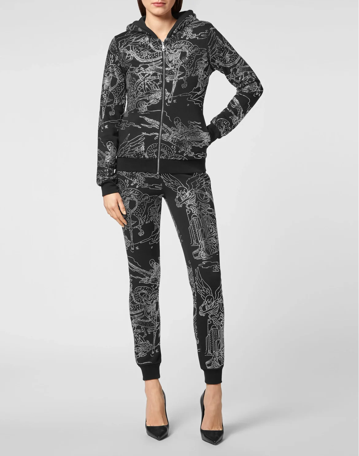 Tracksuit Top/Trousers Stones Skeleton tattoo, цвет: Черный