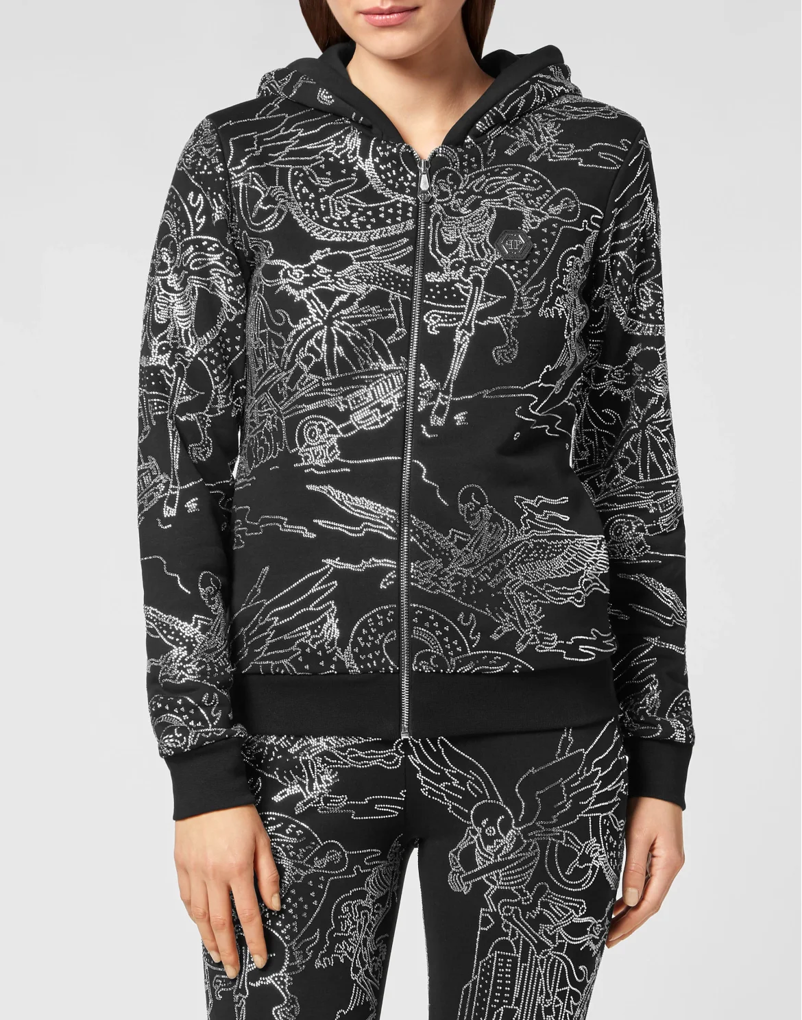 Tracksuit Top/Trousers Stones Skeleton tattoo, цвет: Черный