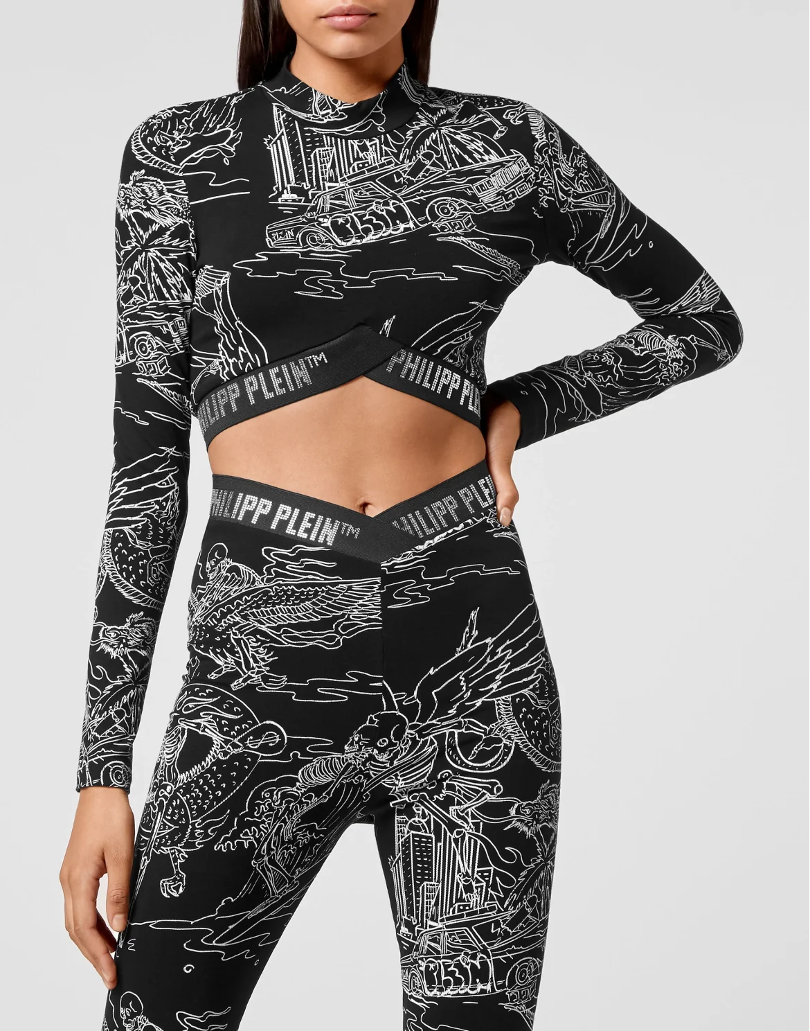 Jogging Top LS Stones Skeleton tattoo, цвет: Черный