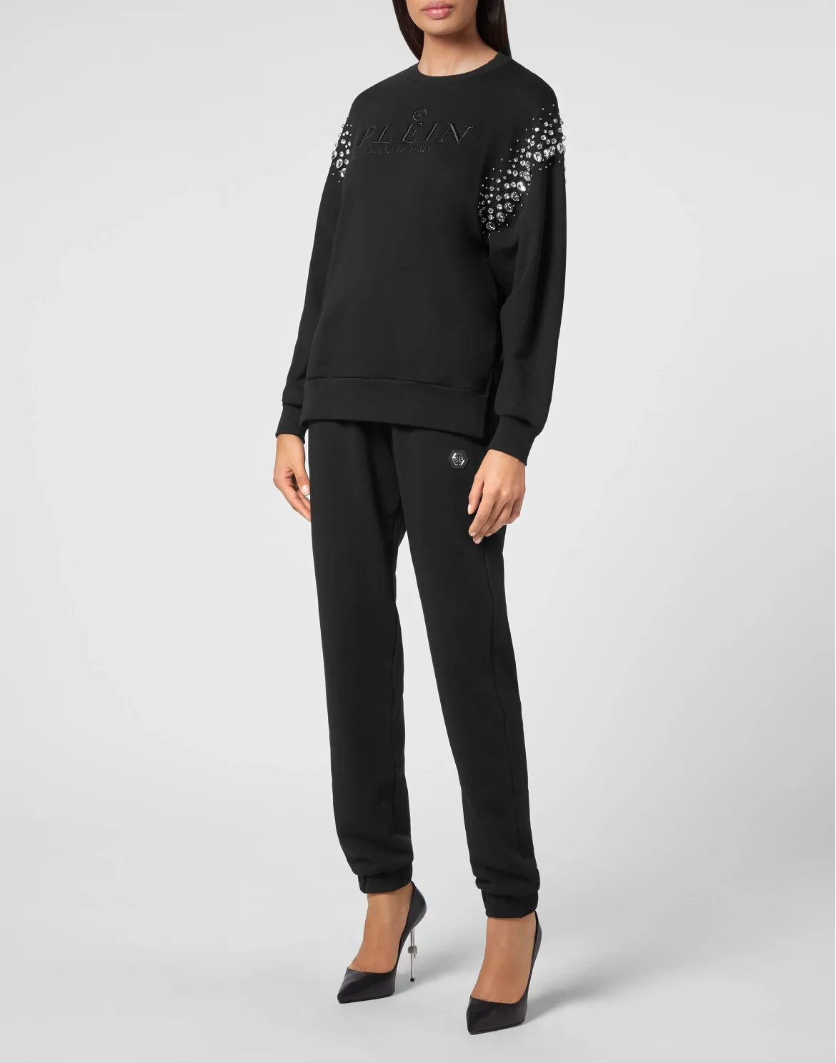 Sweatshirt LS Crystal Iconic Plein, цвет: Черный