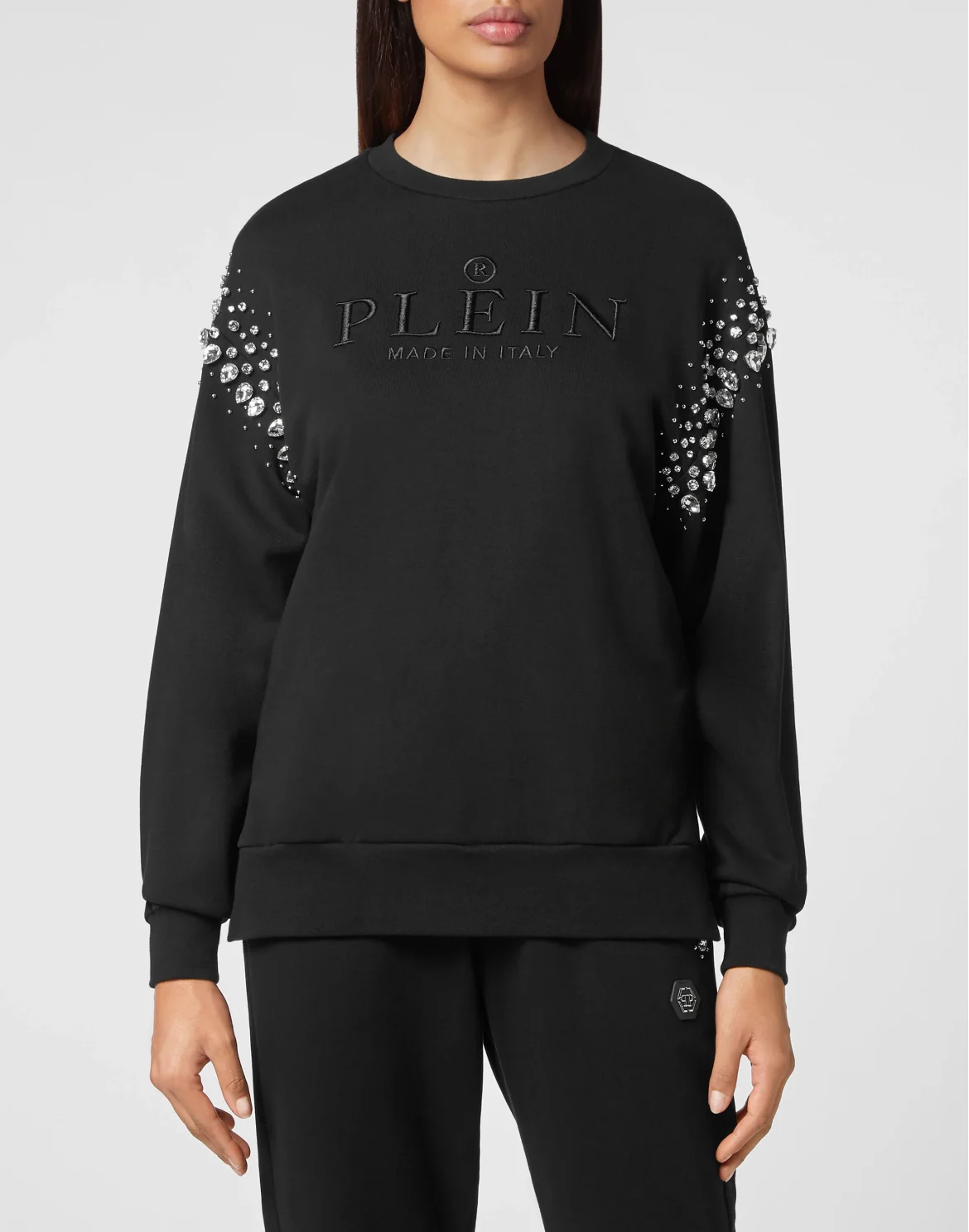 Sweatshirt LS Crystal Iconic Plein, цвет: Черный