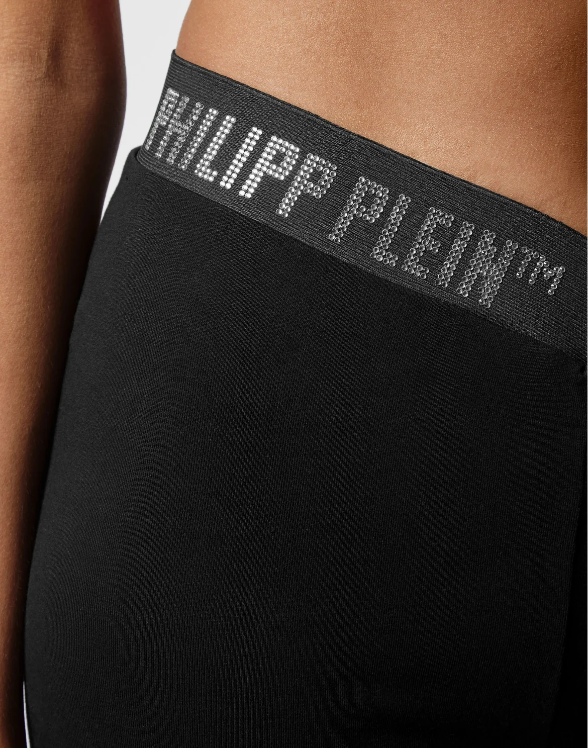 Super High Waist Shorts Stones Philipp Plein TM, цвет: Черный