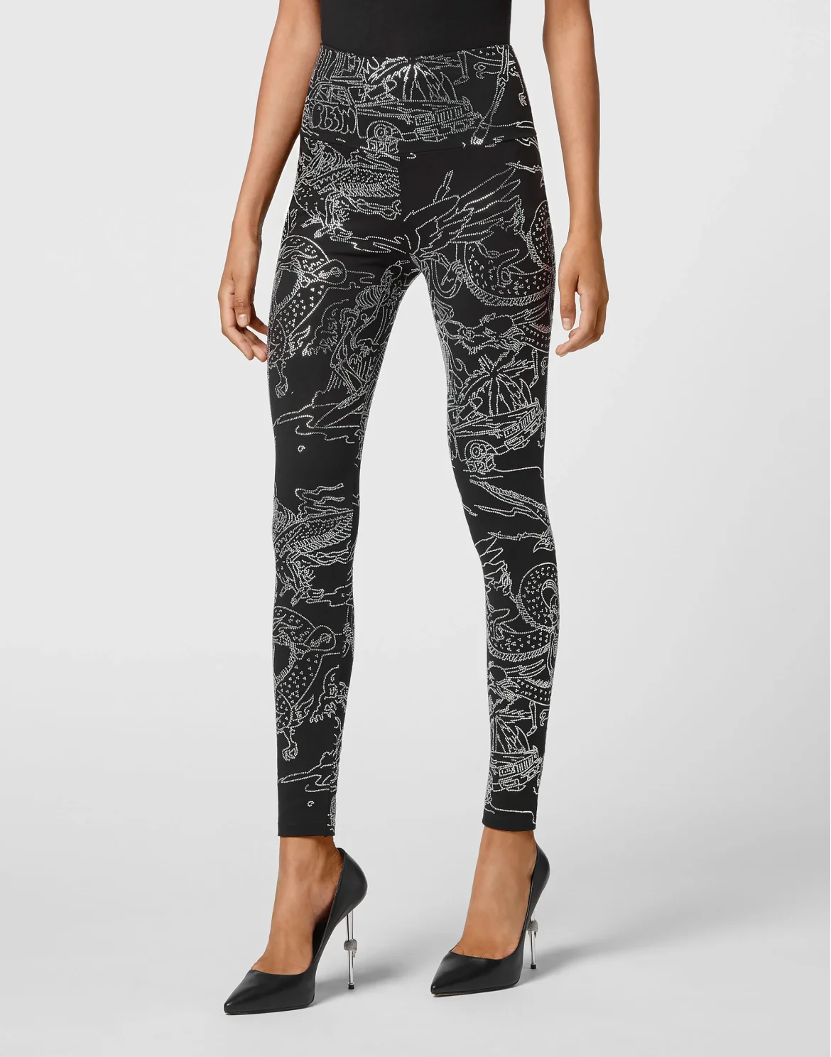 Jogging Leggings Stones Skeleton tattoo, цвет: Черный