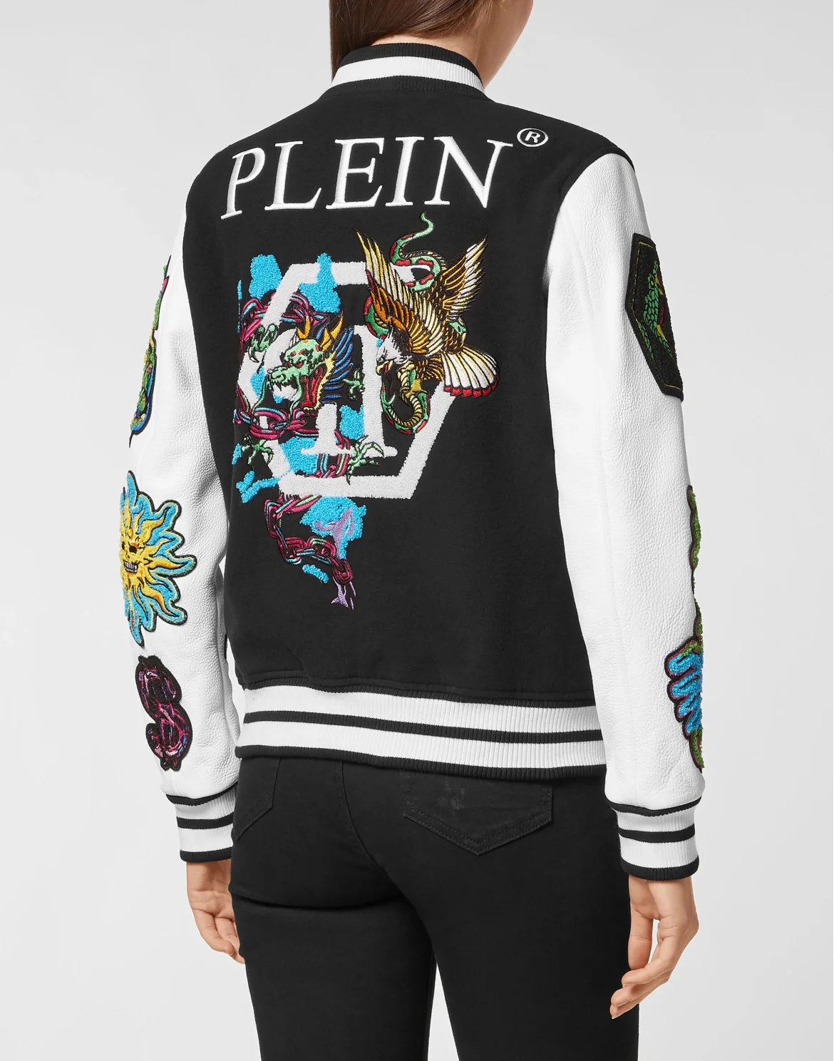 College Bomber Leather sleeves Tattoo Patches, цвет: Черный