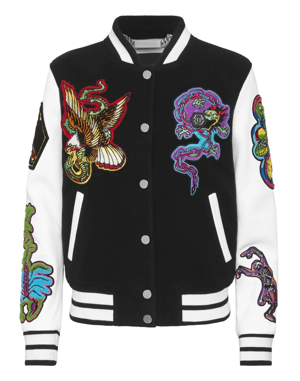 College Bomber Leather sleeves Tattoo Patches, цвет: Черный