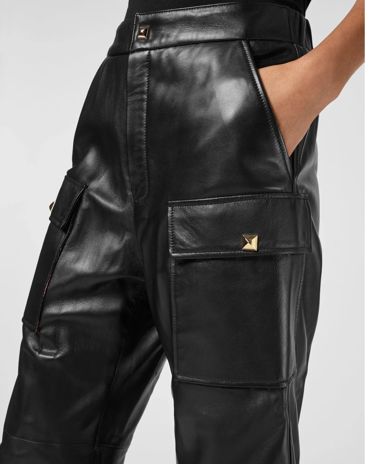 Leather Jogging Trousers, цвет: Черный