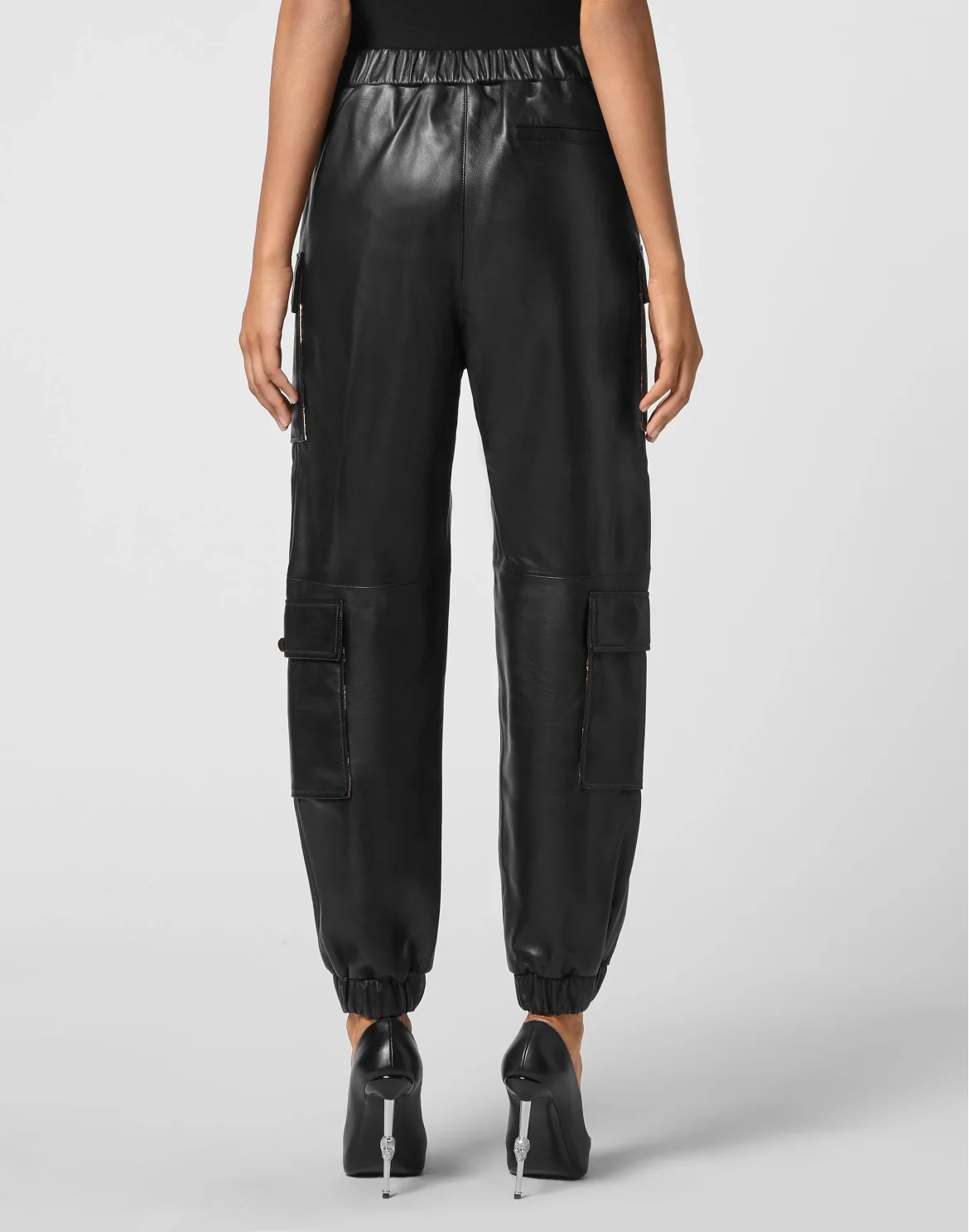 Leather Jogging Trousers, цвет: Черный