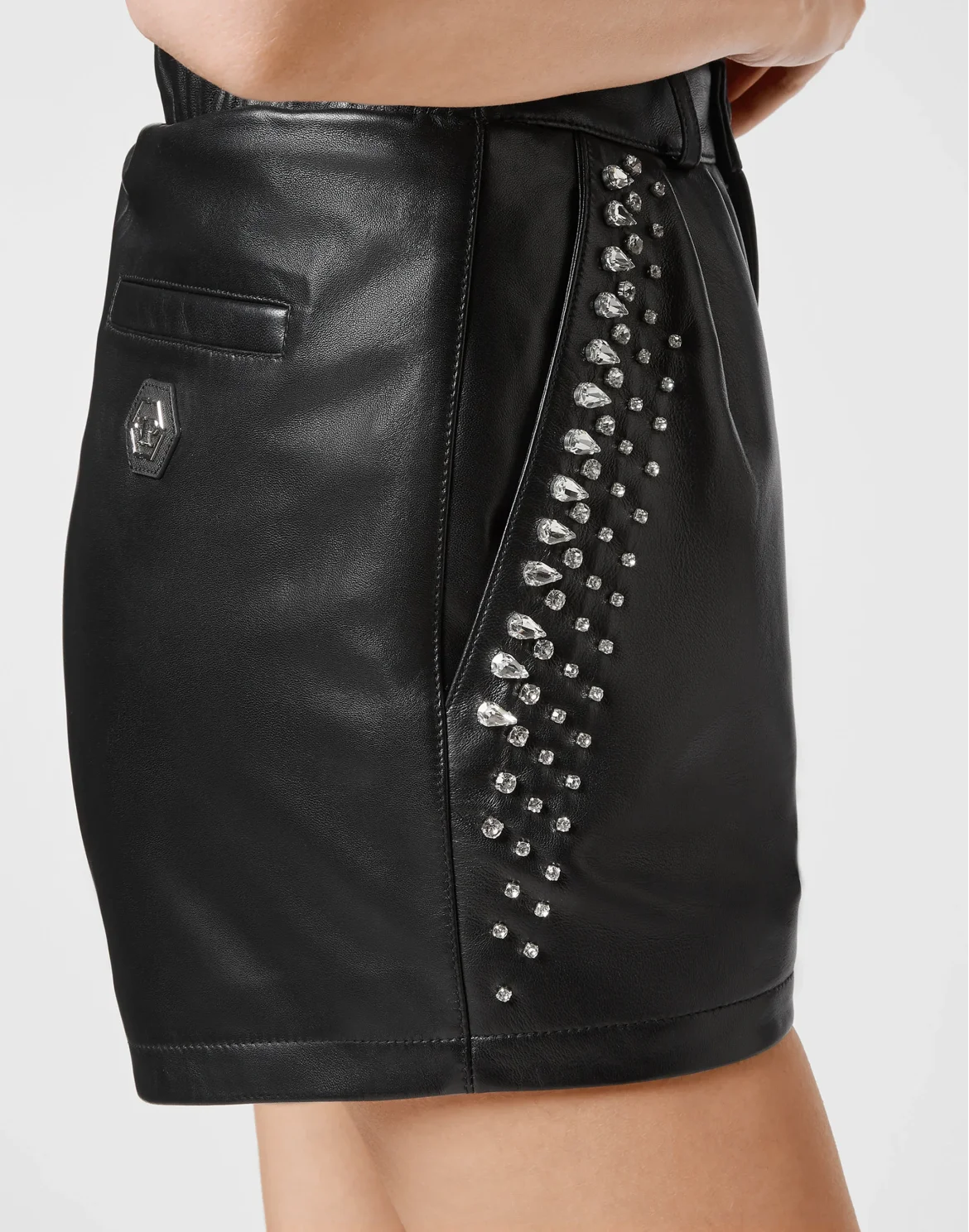 Leather Shorts Crystal, цвет: Черный