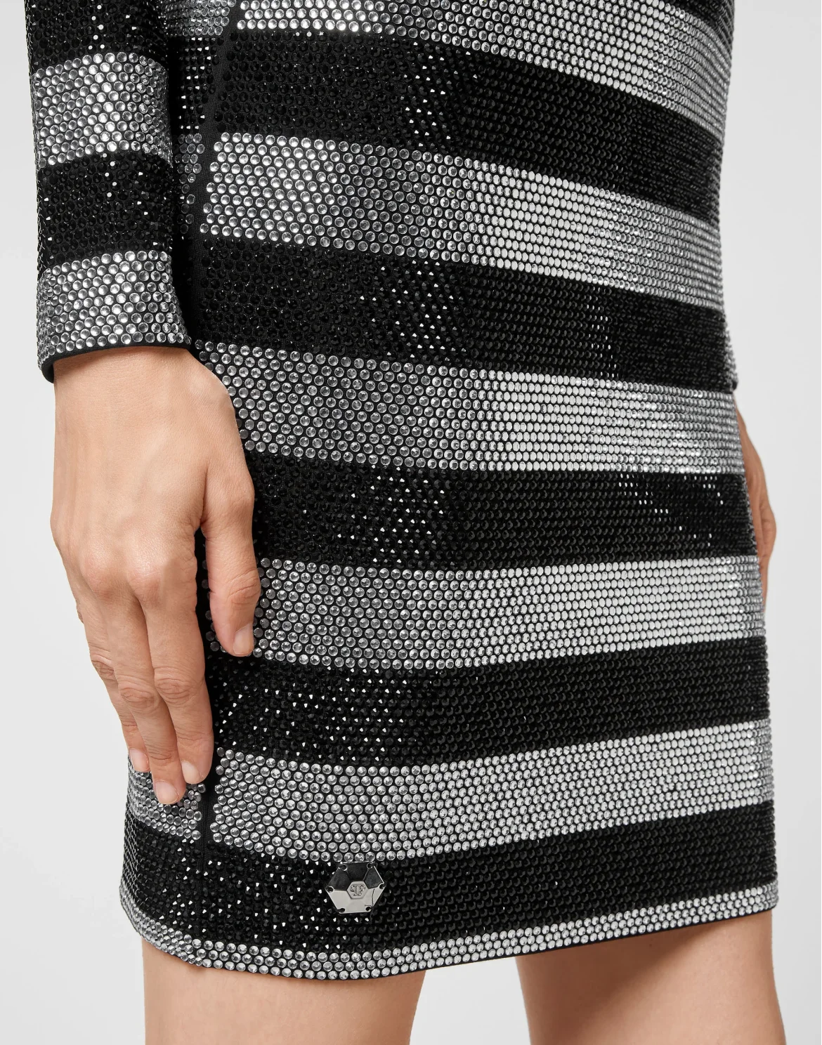 Short Dress LS Stripes with Crystals, цвет: Прозрачный