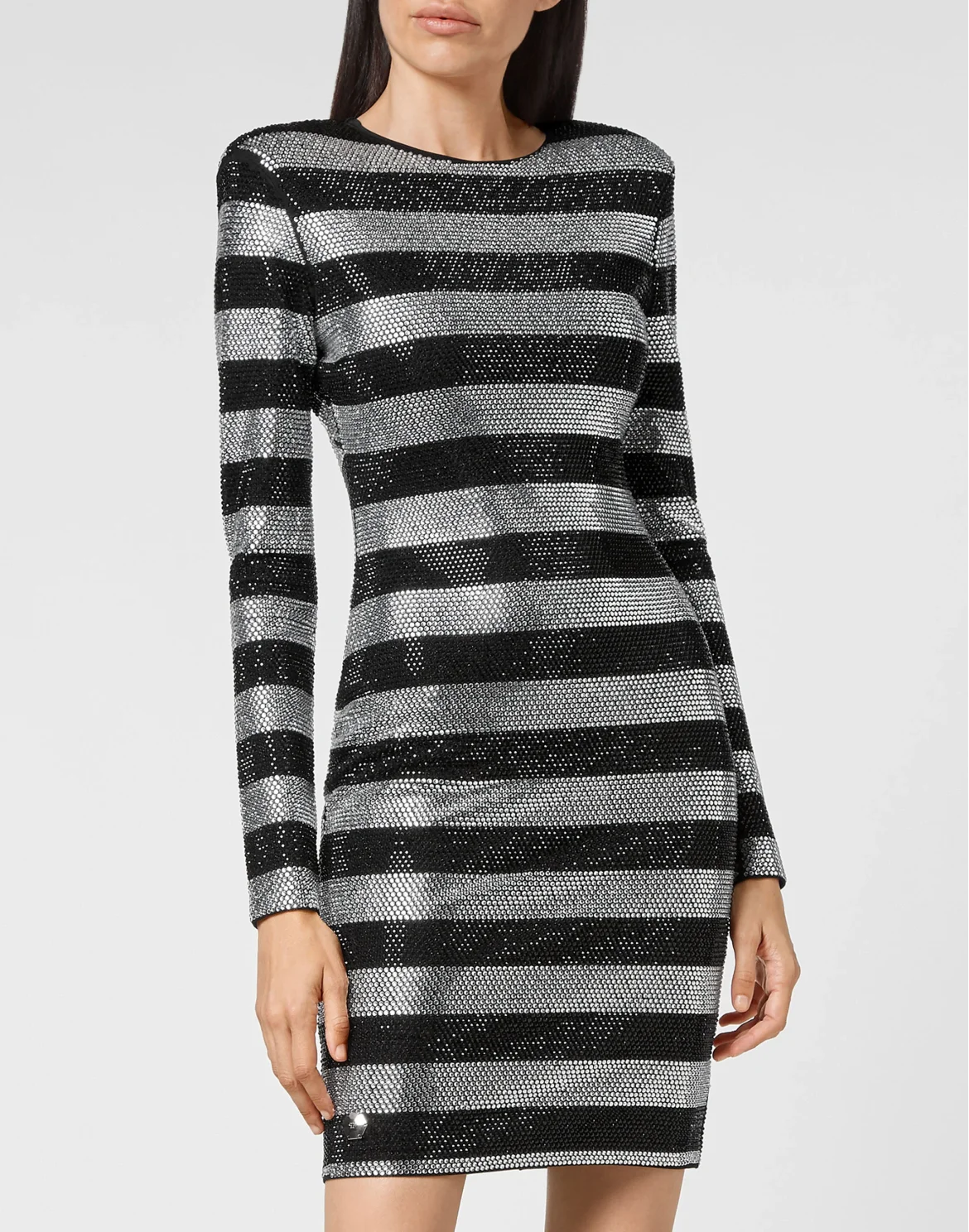 Short Dress LS Stripes with Crystals, цвет: Прозрачный