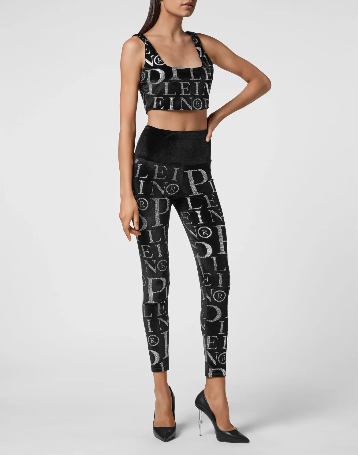 Velvet Leggings Stones All over PP, цвет: Черный