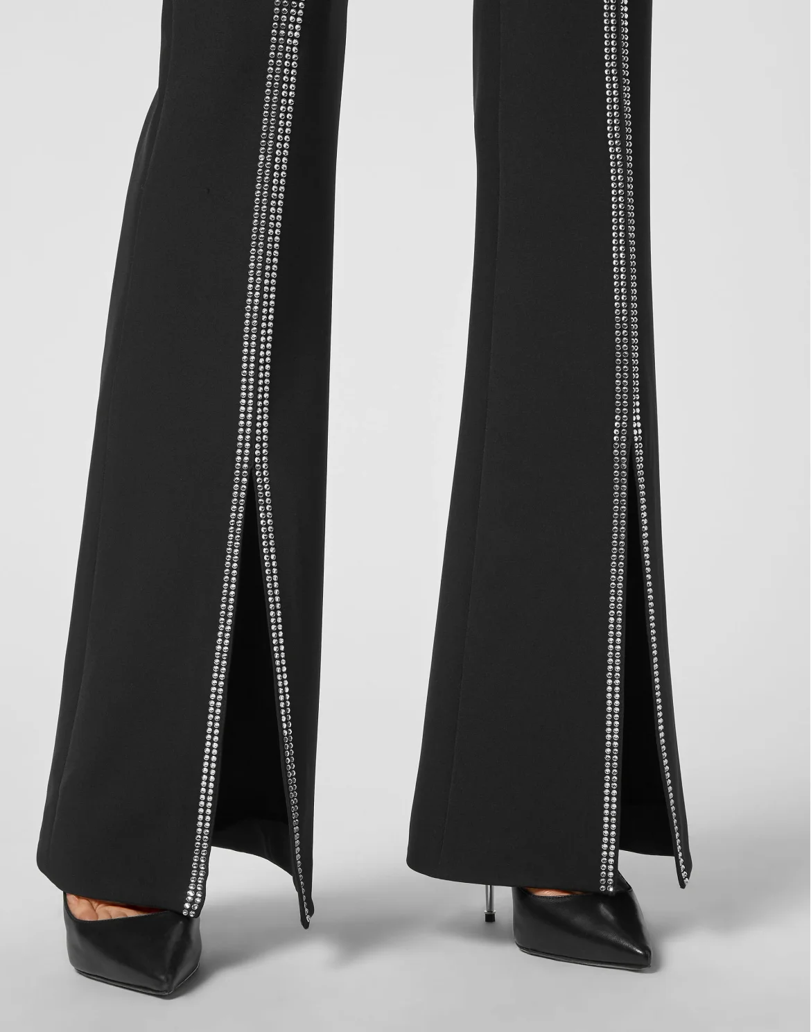 Cady High Waist Trousers Crystal with Crystals, цвет: Черный