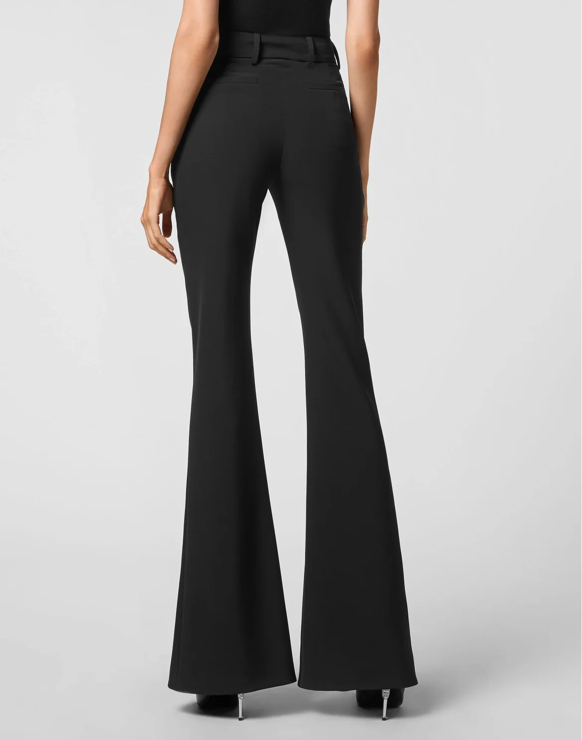 Cady High Waist Trousers Crystal with Crystals, цвет: Черный
