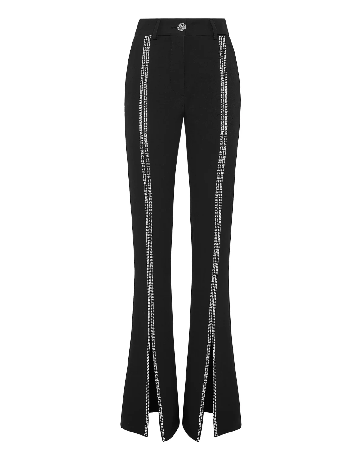 Cady High Waist Trousers Crystal with Crystals, цвет: Черный
