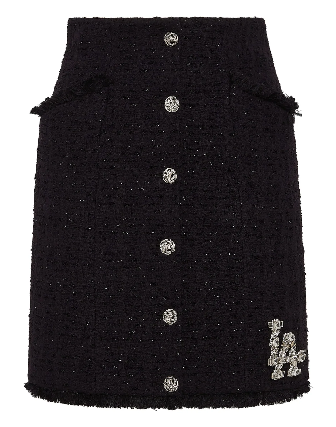 Tweed Short Skirt Crystal Skull, цвет: Черный