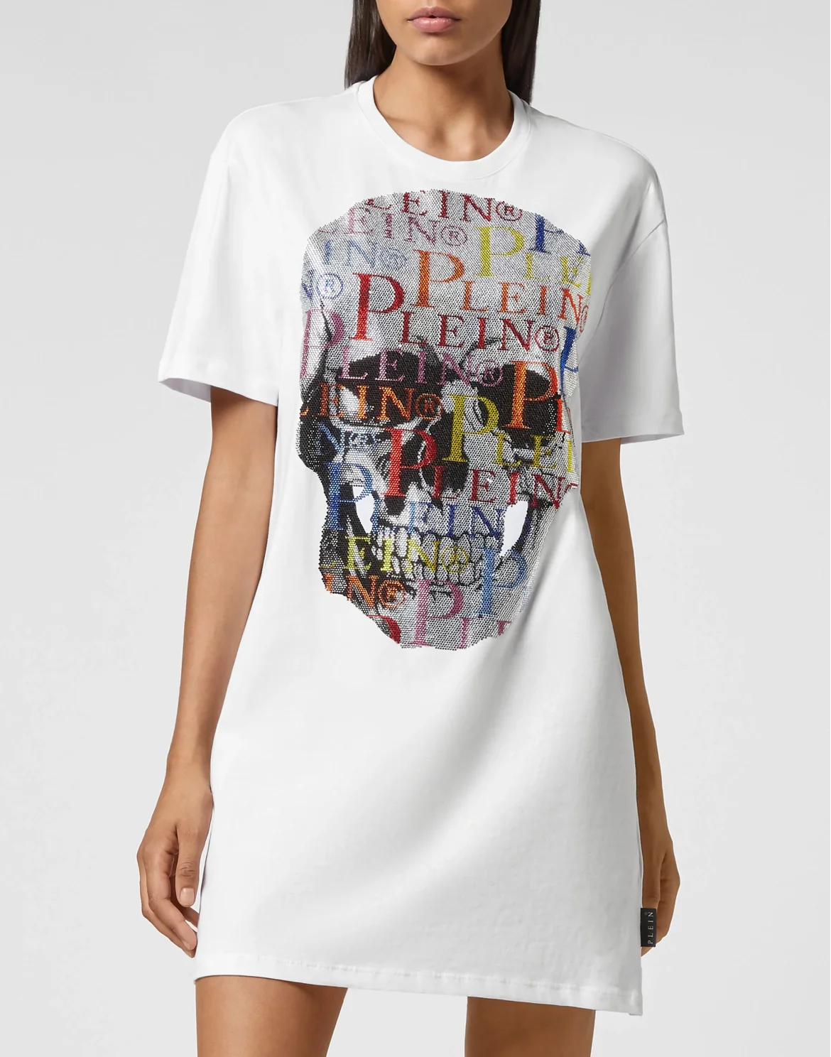 T-shirt Dress Multicolor Skull, цвет: Белый