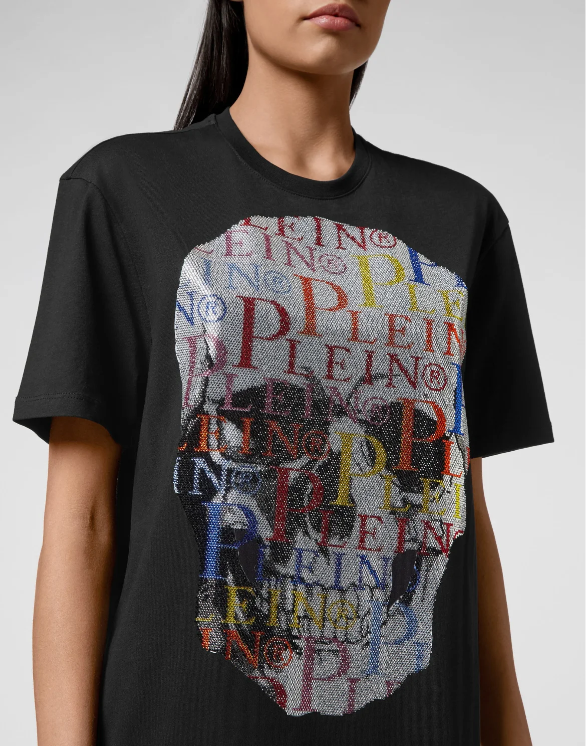 T-shirt Dress Multicolor Skull, цвет: Черный