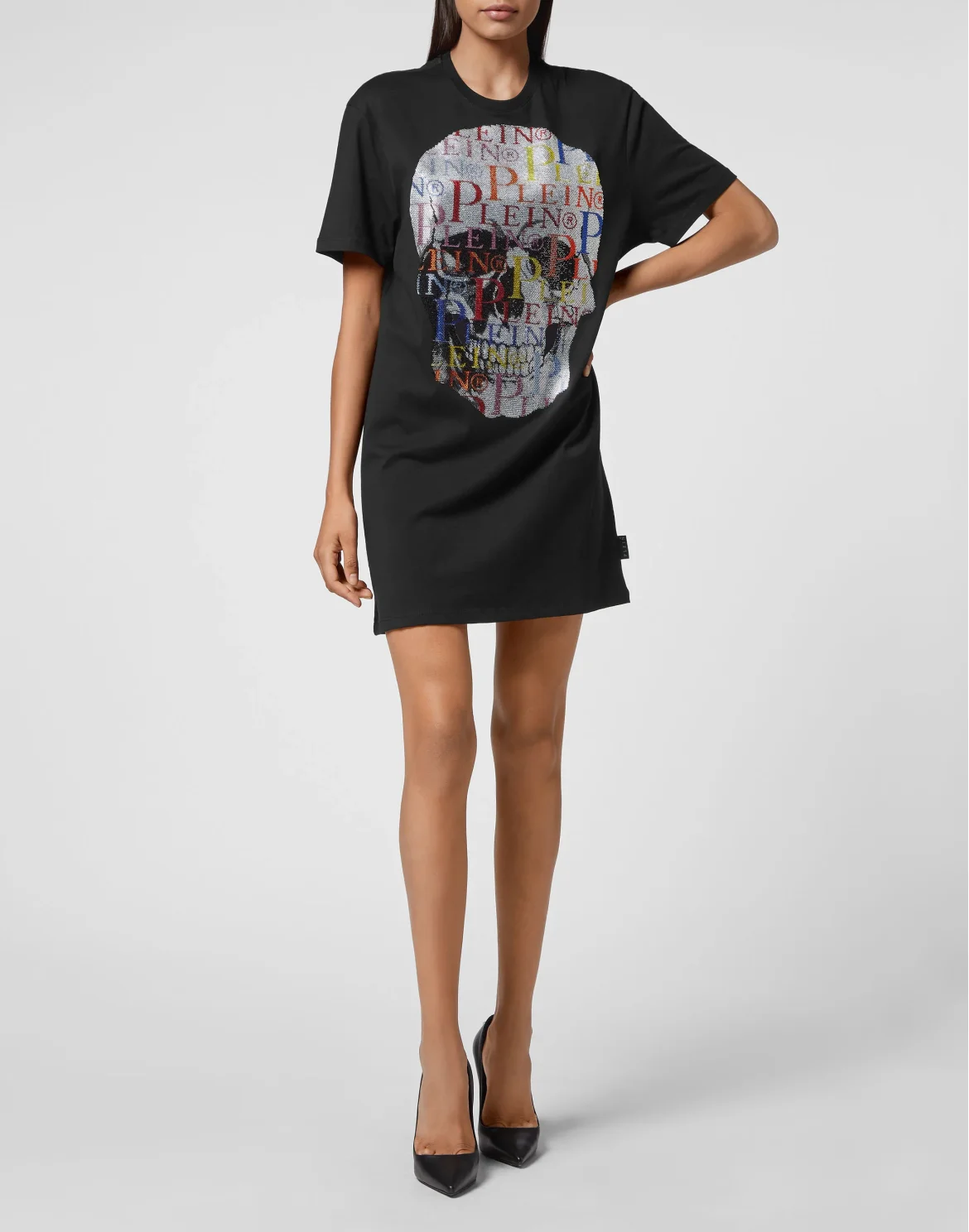 T-shirt Dress Multicolor Skull, цвет: Черный