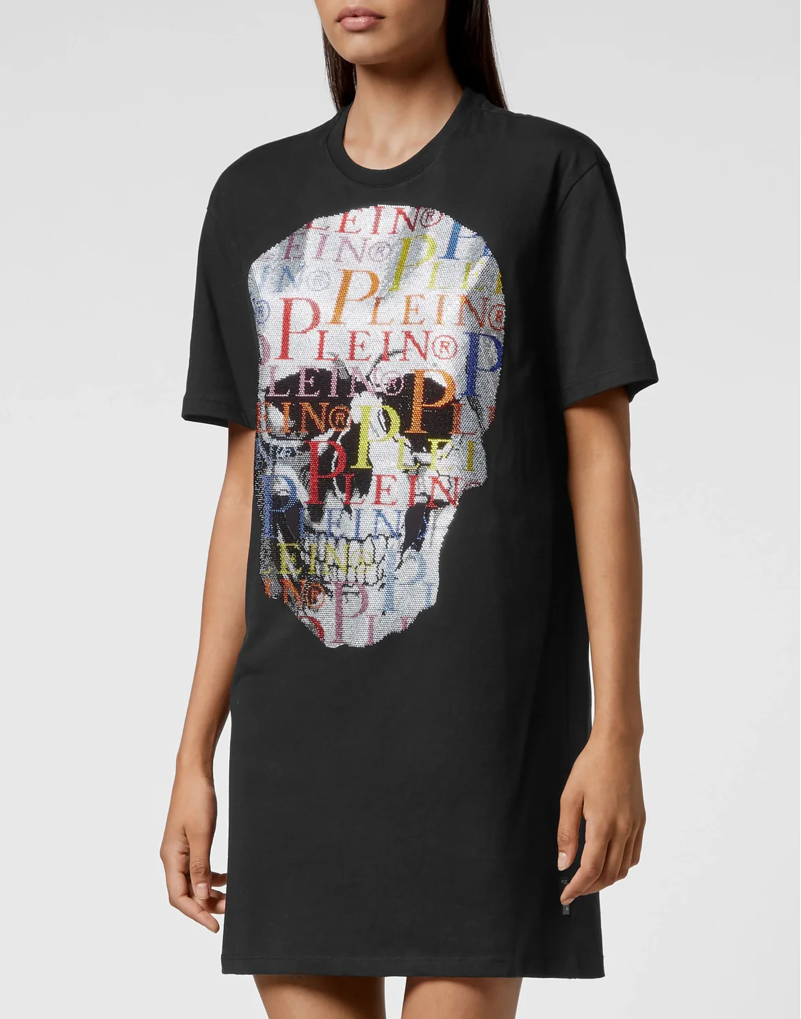 T-shirt Dress Multicolor Skull, цвет: Черный