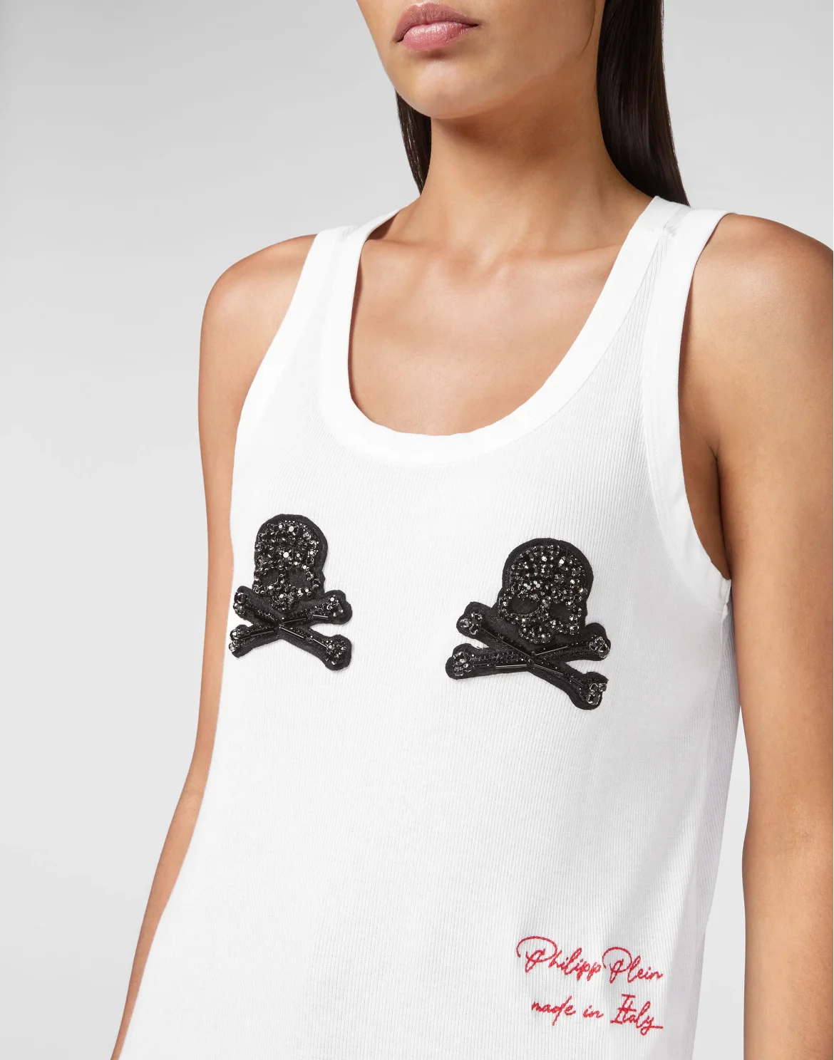 Tank top Crystal Skull with Crystals, цвет: Белый