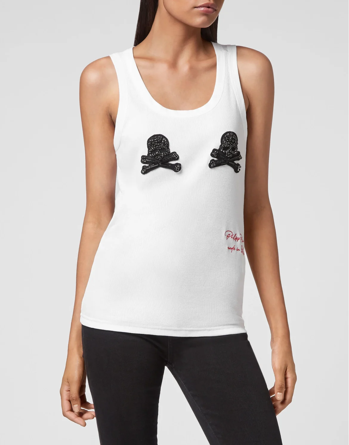Tank top Crystal Skull with Crystals, цвет: Белый