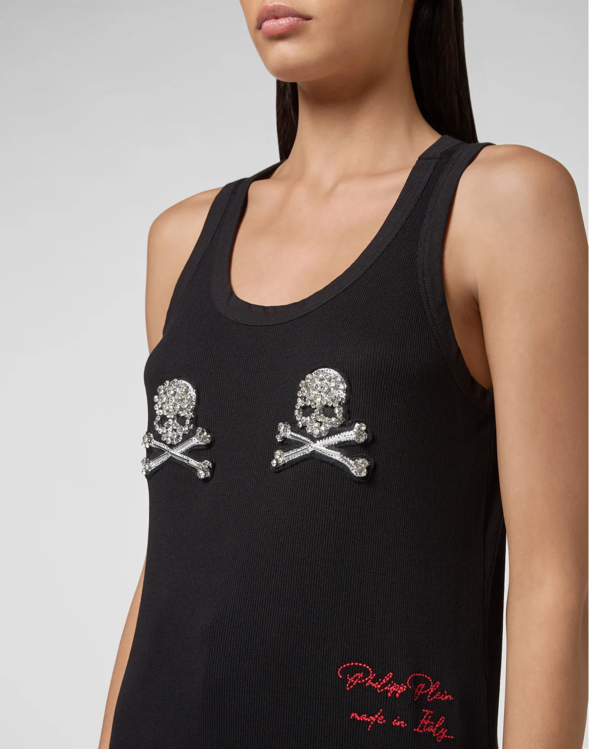 Tank top Crystal Skull with Crystals, цвет: Черный