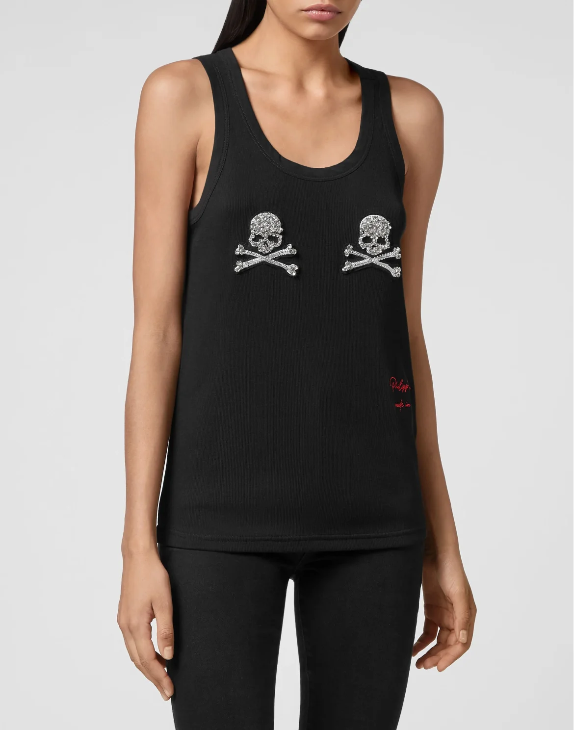 Tank top Crystal Skull with Crystals, цвет: Черный