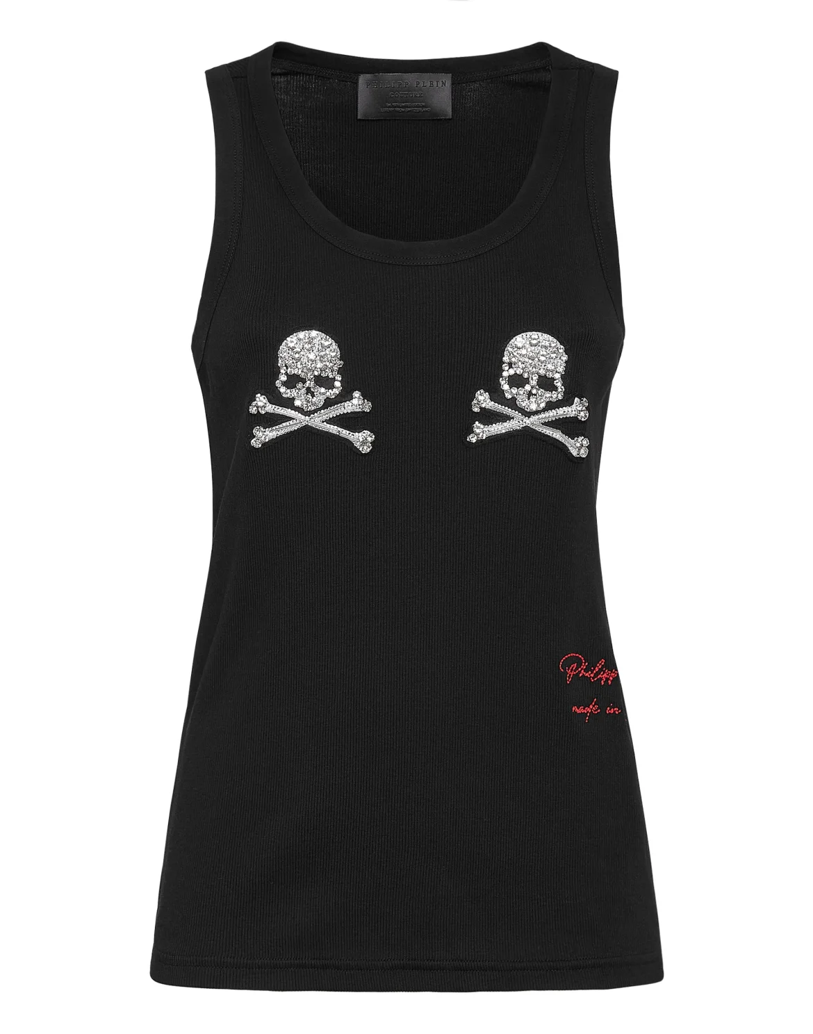 Tank top Crystal Skull with Crystals, цвет: Черный