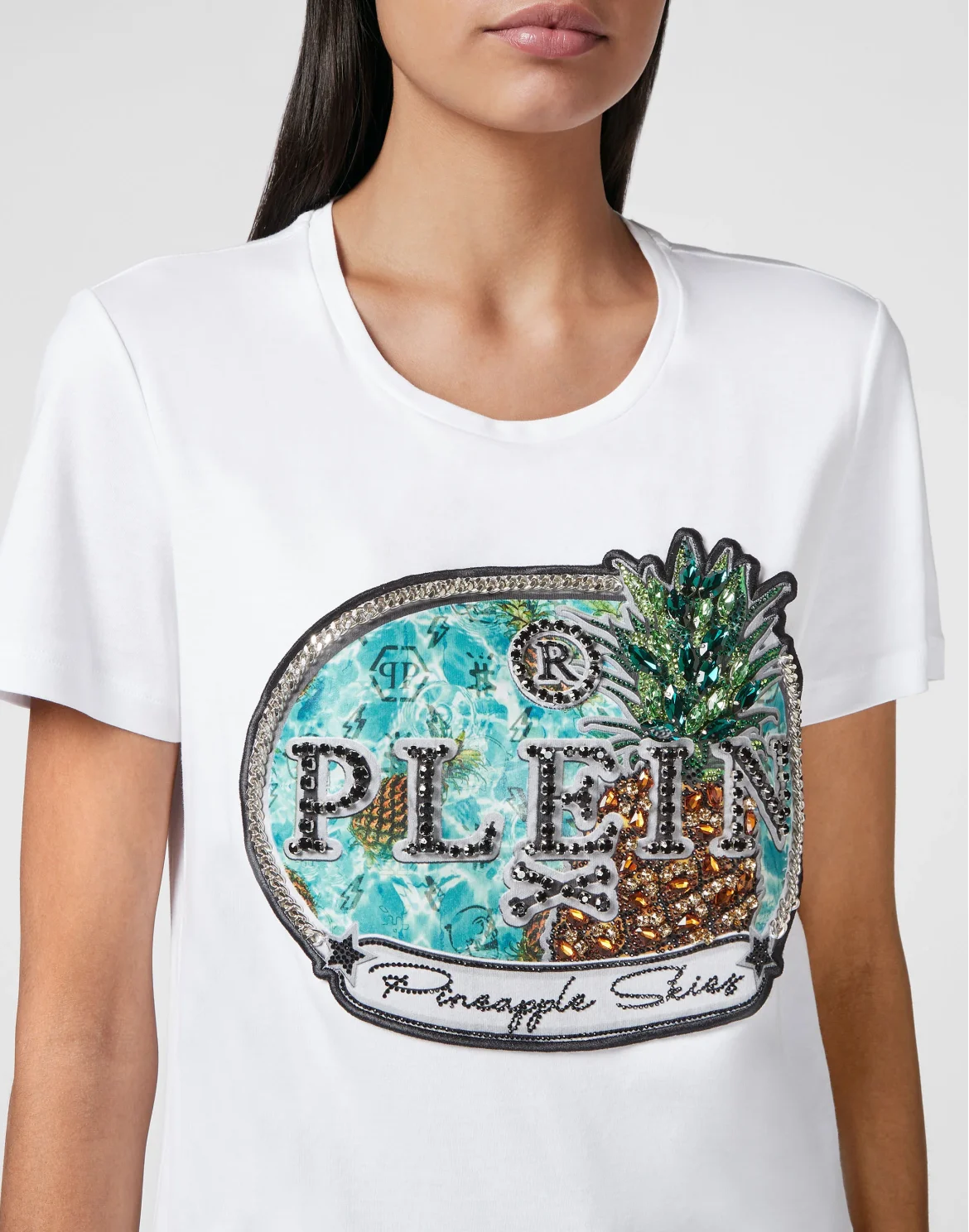 T-shirt Round Neck SS Stones Pineapple Skies, цвет: Белый
