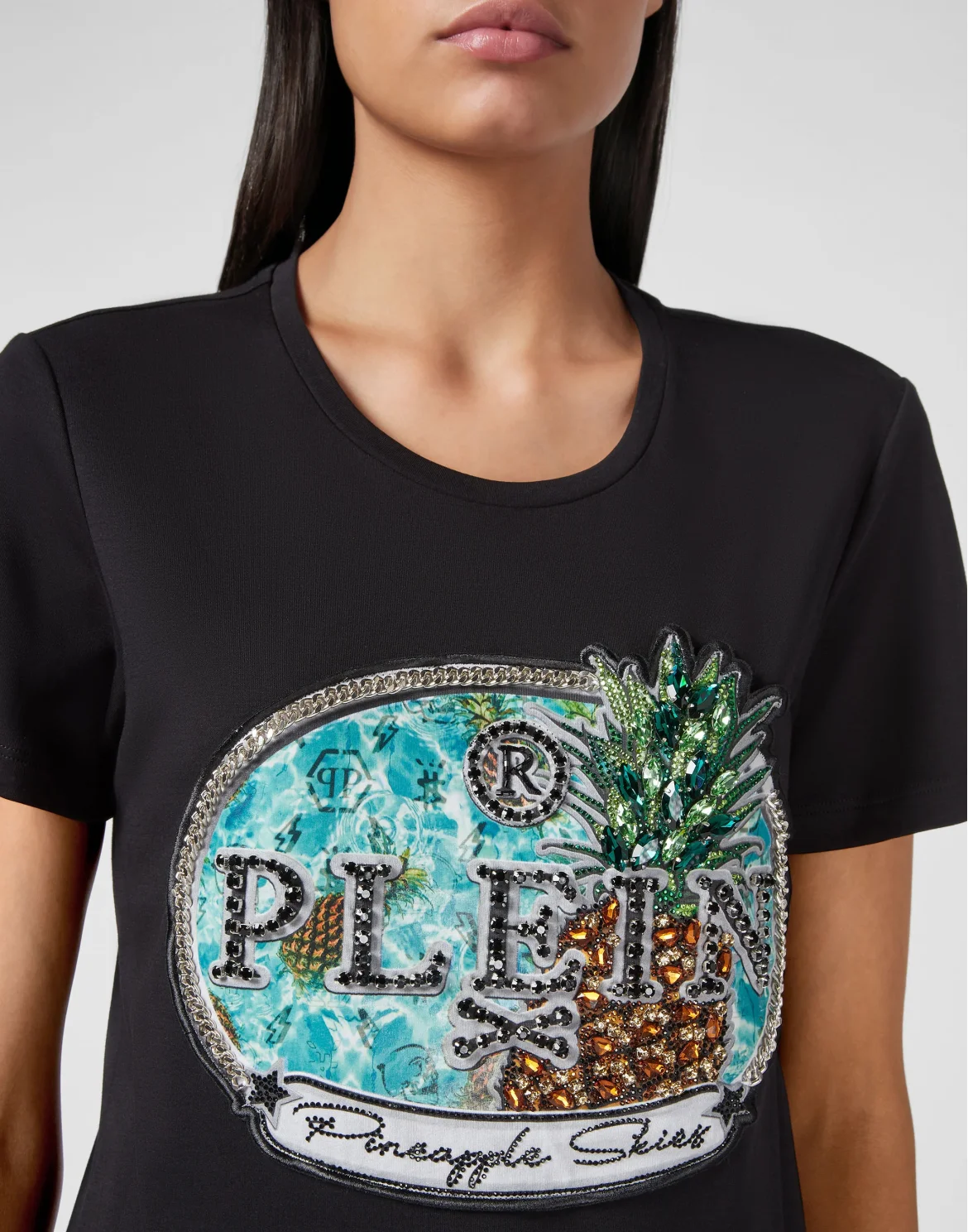 T-shirt Round Neck SS Stones Pineapple Skies, цвет: Черный