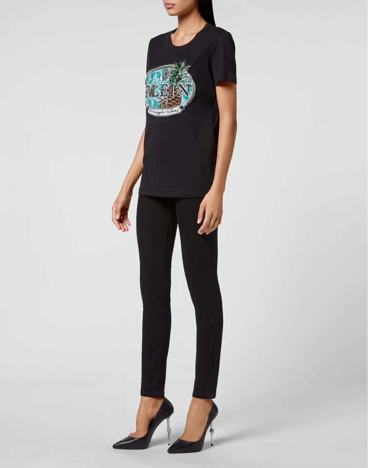 T-shirt Round Neck SS Stones Pineapple Skies, цвет: Черный