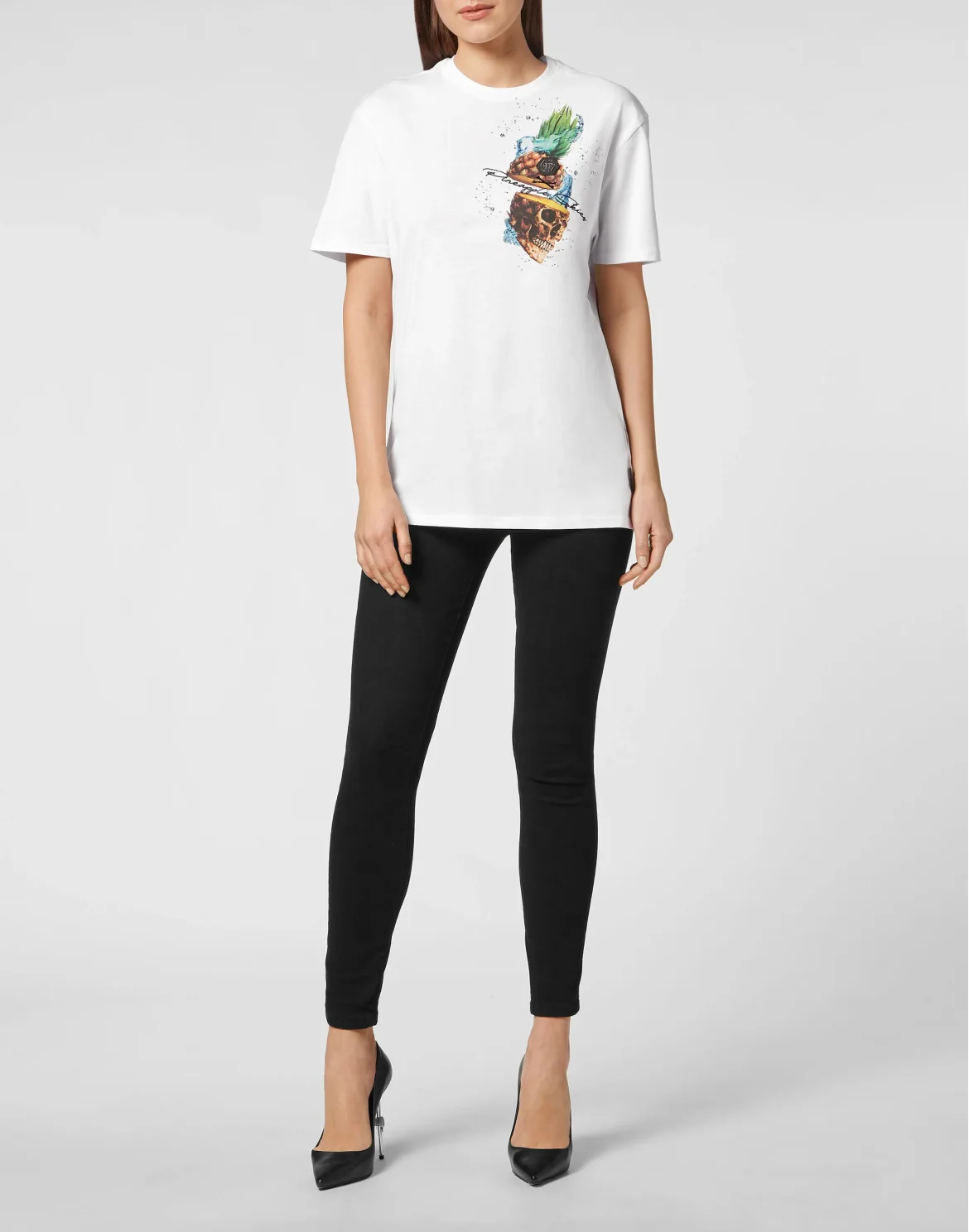 T-shirt Round Neck SS Pineapple Skies, цвет: Белый