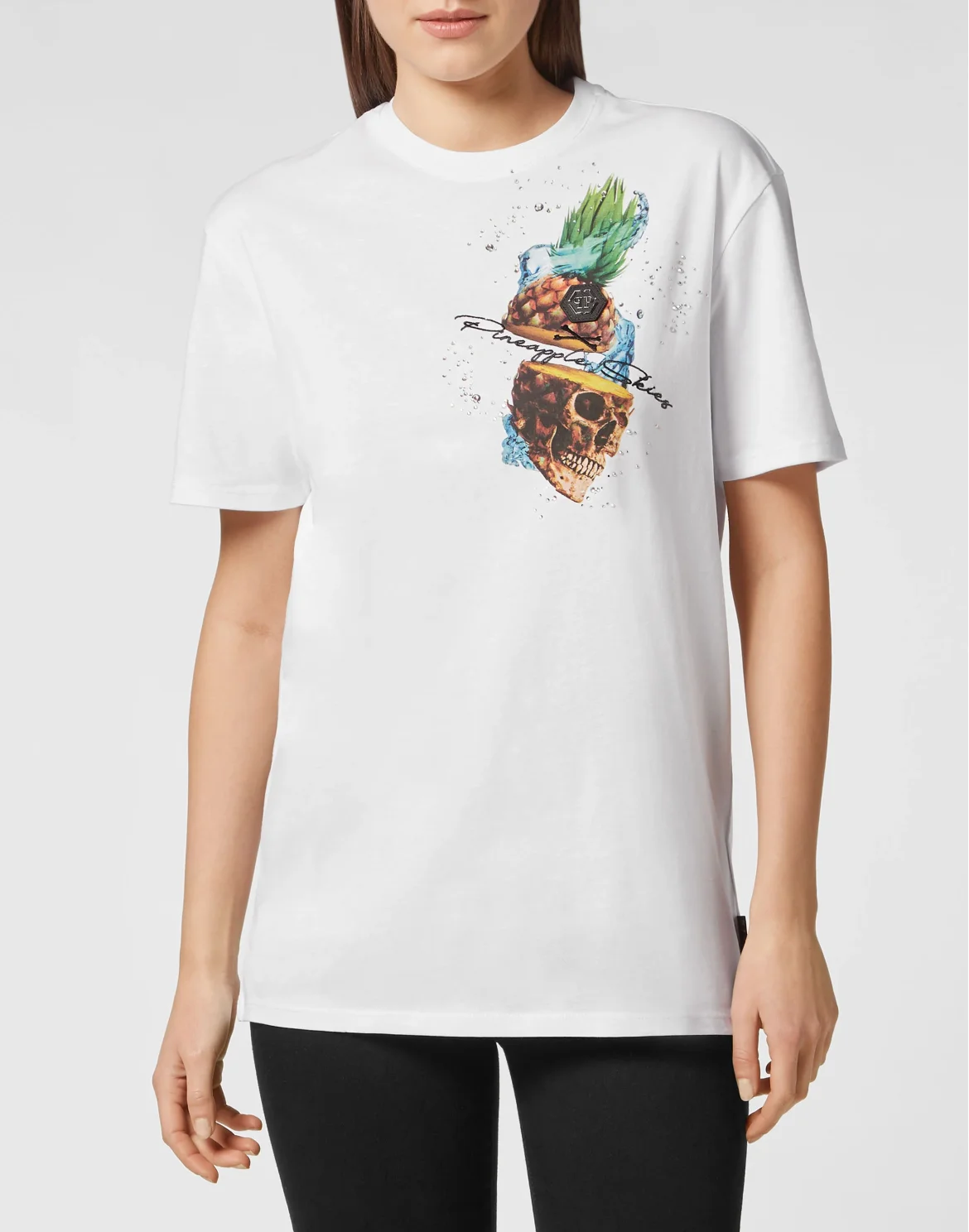 T-shirt Round Neck SS Pineapple Skies, цвет: Белый
