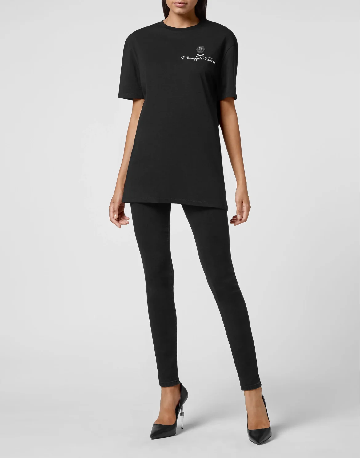 T-shirt Round Neck SS Pineapple Skies, цвет: Черный