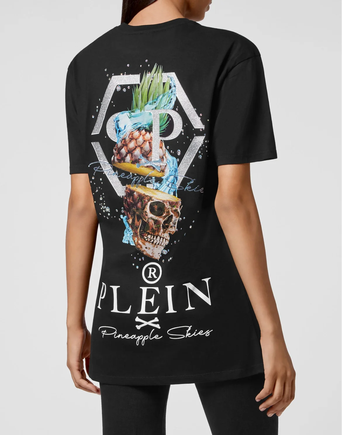 T-shirt Round Neck SS Pineapple Skies, цвет: Черный