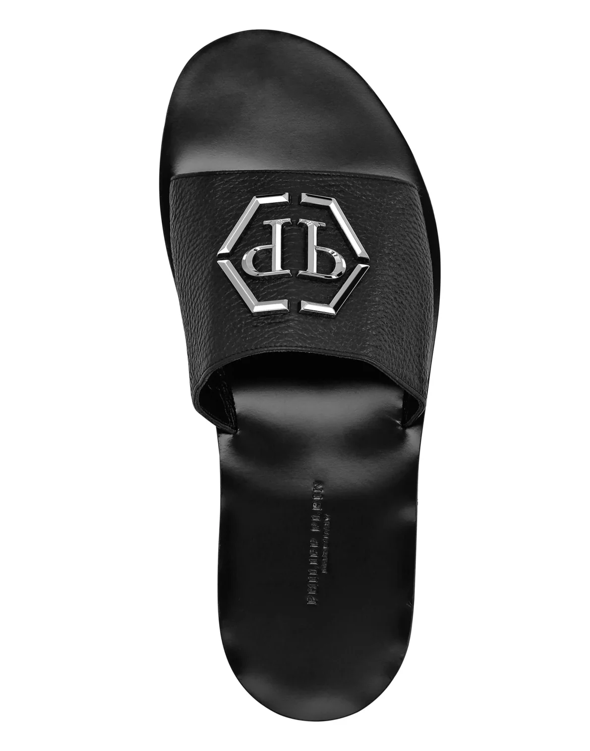 Leather Sandals Flat Gothic Plein, цвет: Черный