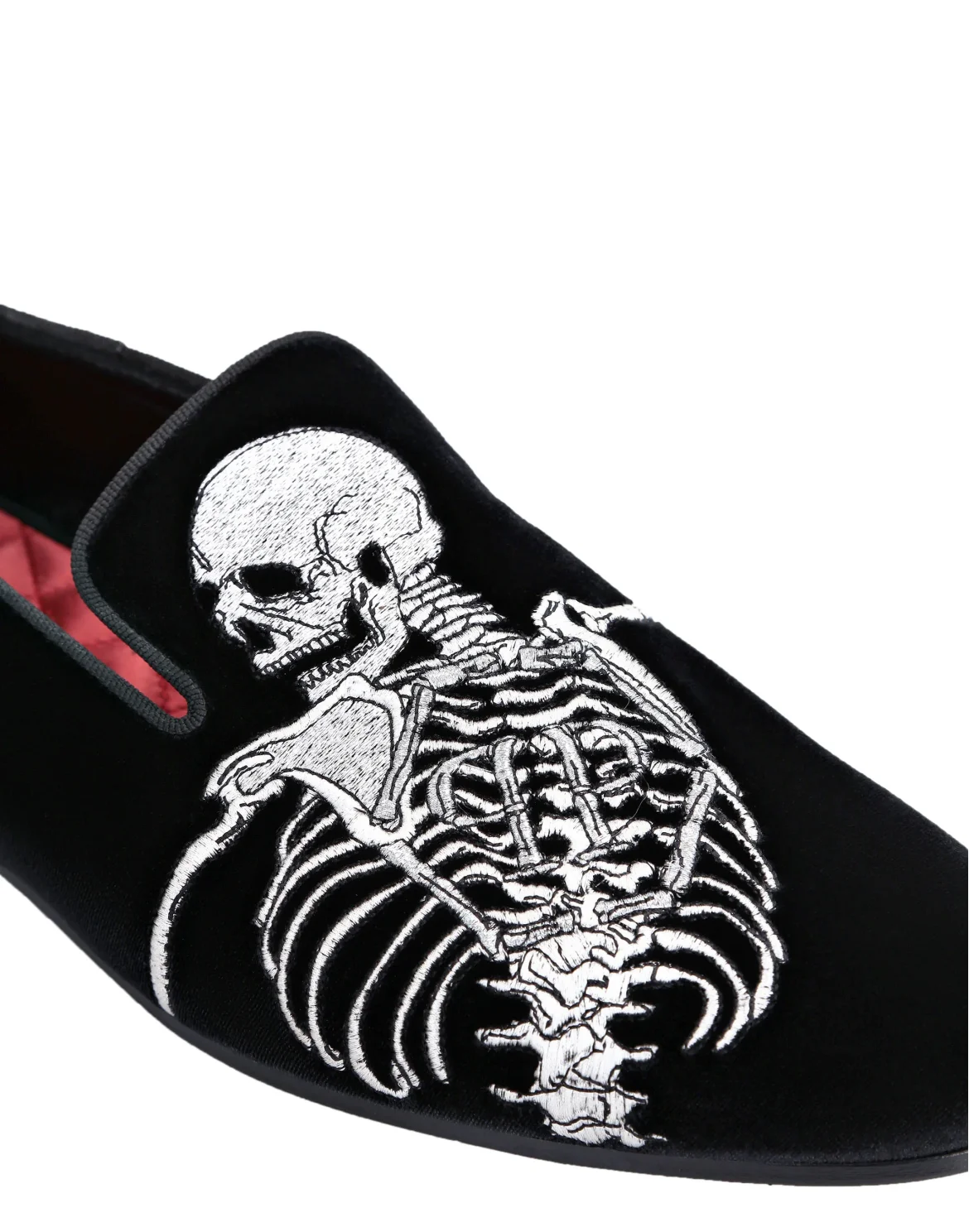 Velvet Loafers Skeleton, цвет: Черный