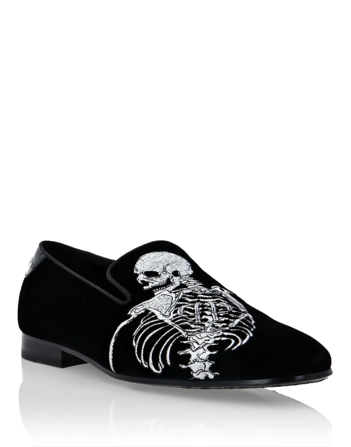 Velvet Loafers Skeleton, цвет: Черный
