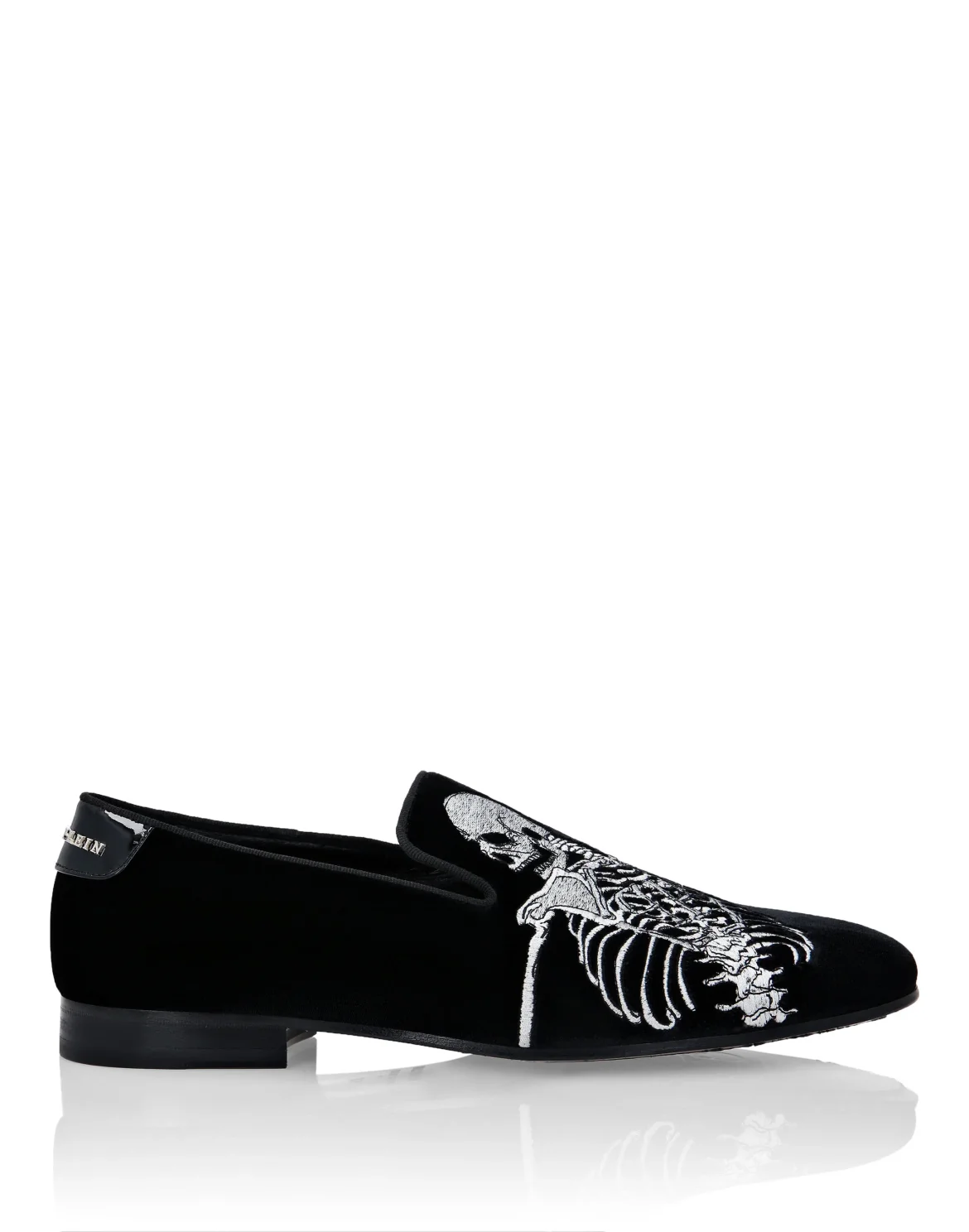 Velvet Loafers Skeleton, цвет: Черный