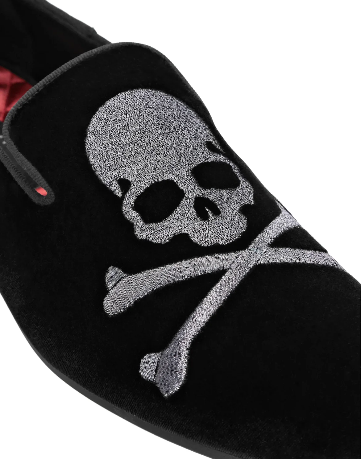 Velvet Loafers Skull, цвет: Черный