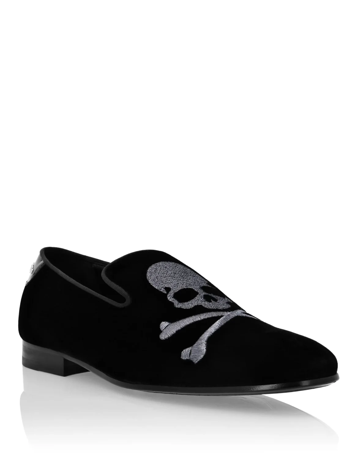 Velvet Loafers Skull, цвет: Черный